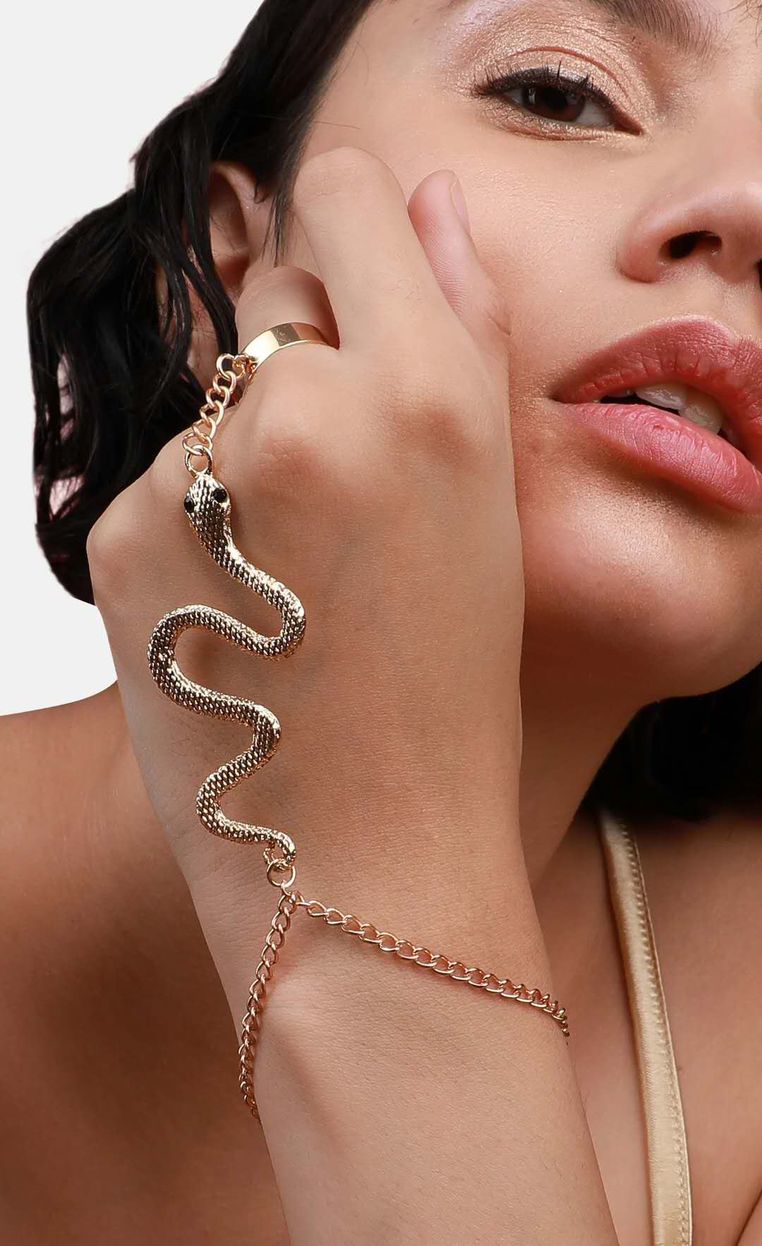 Snake Chain Bracelet Finger Ring