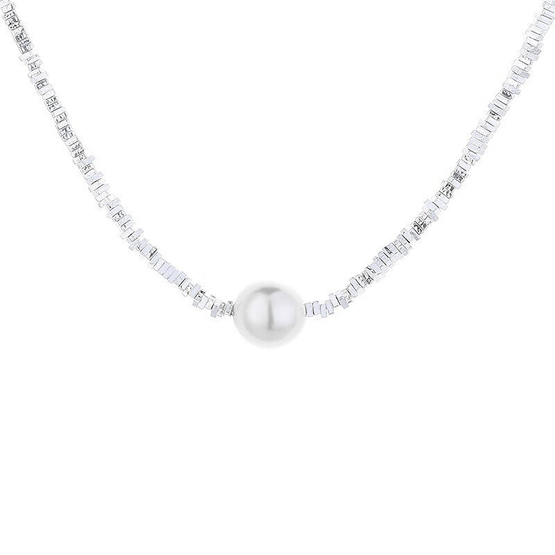 Stunning Silver Pearl Necklace