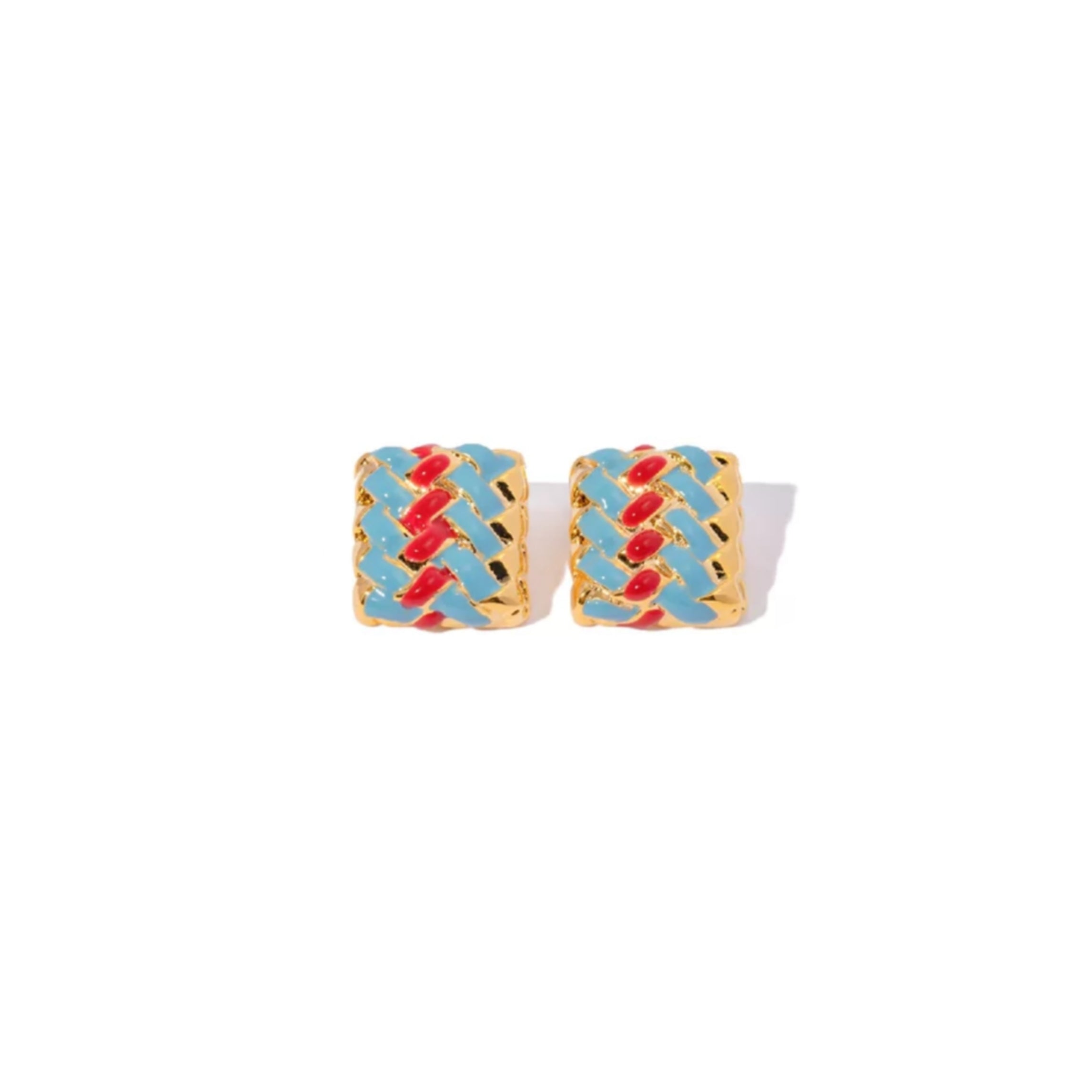 Retro Luxe Gold & Enamel Statement Earrings