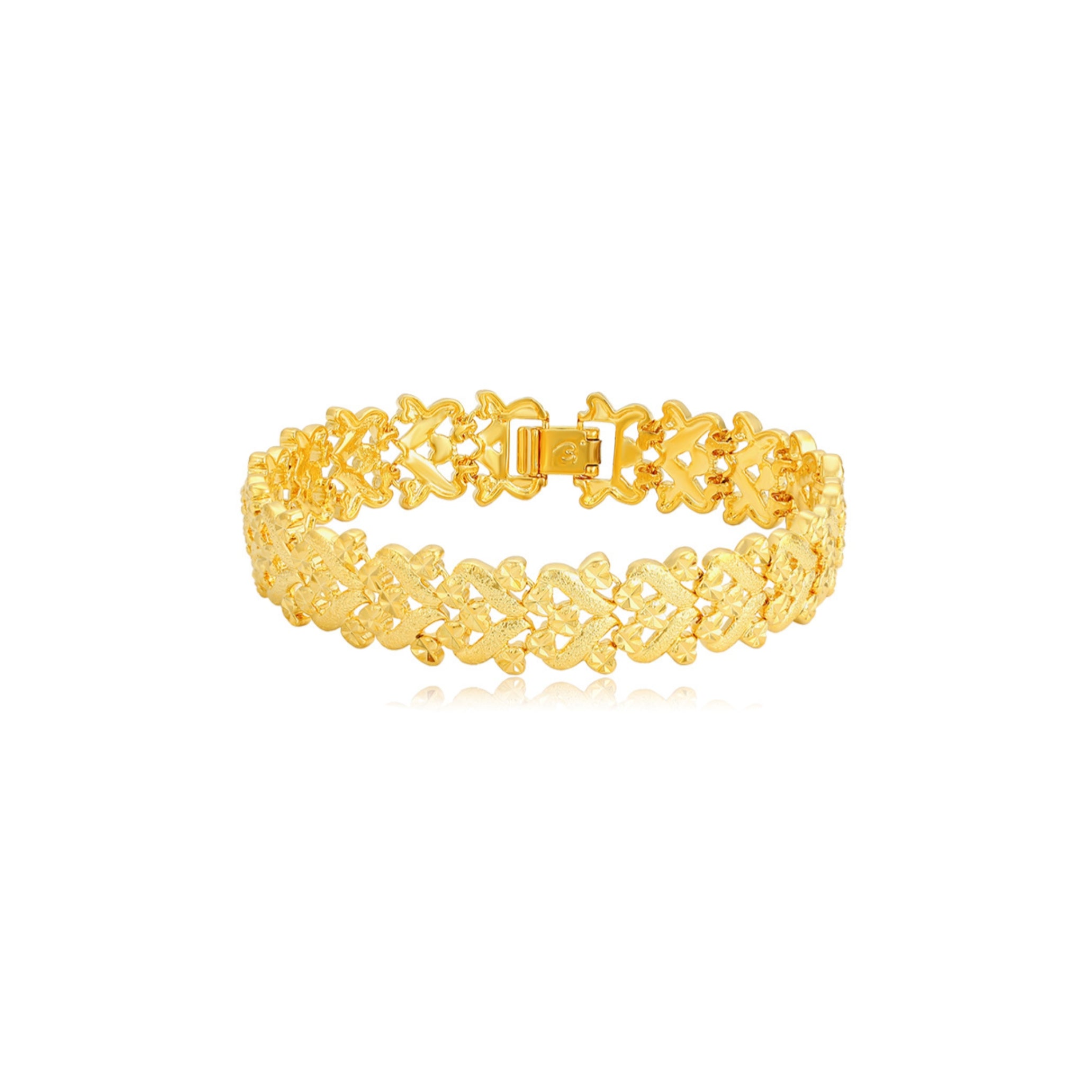 18K Gold Plated Cuban Link Chain Bangle Bracelet