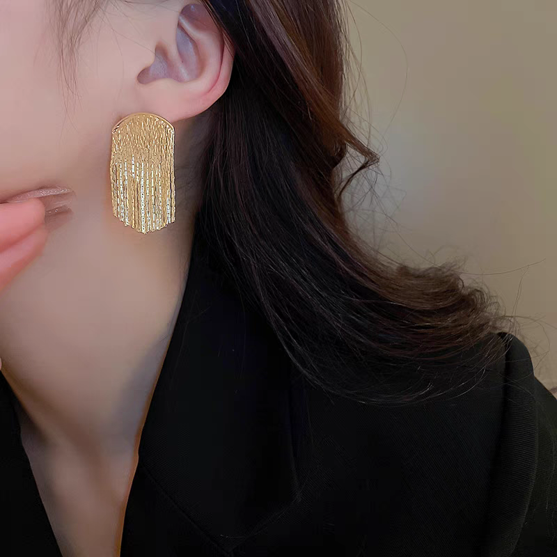 Golden Glamour Tassel Drop Earrings