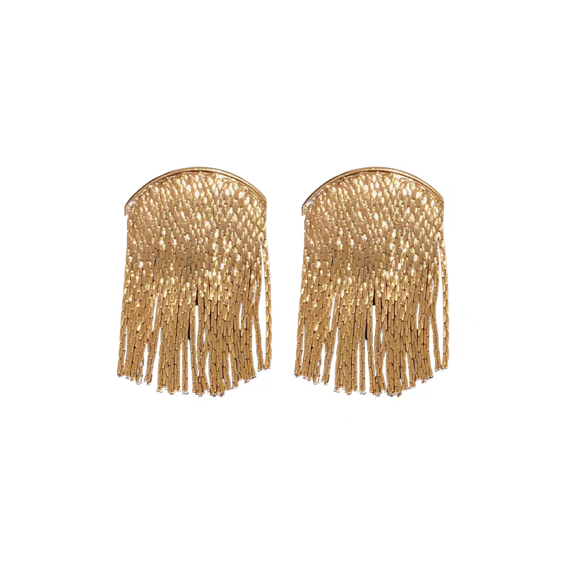 Golden Glamour Tassel Drop Earrings