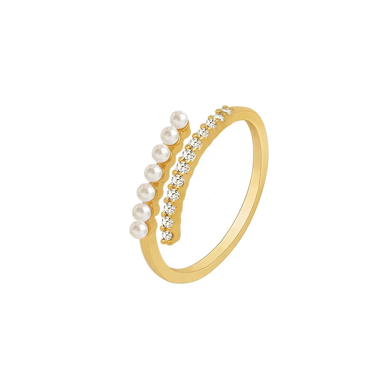 Simple Pearl Open Ring