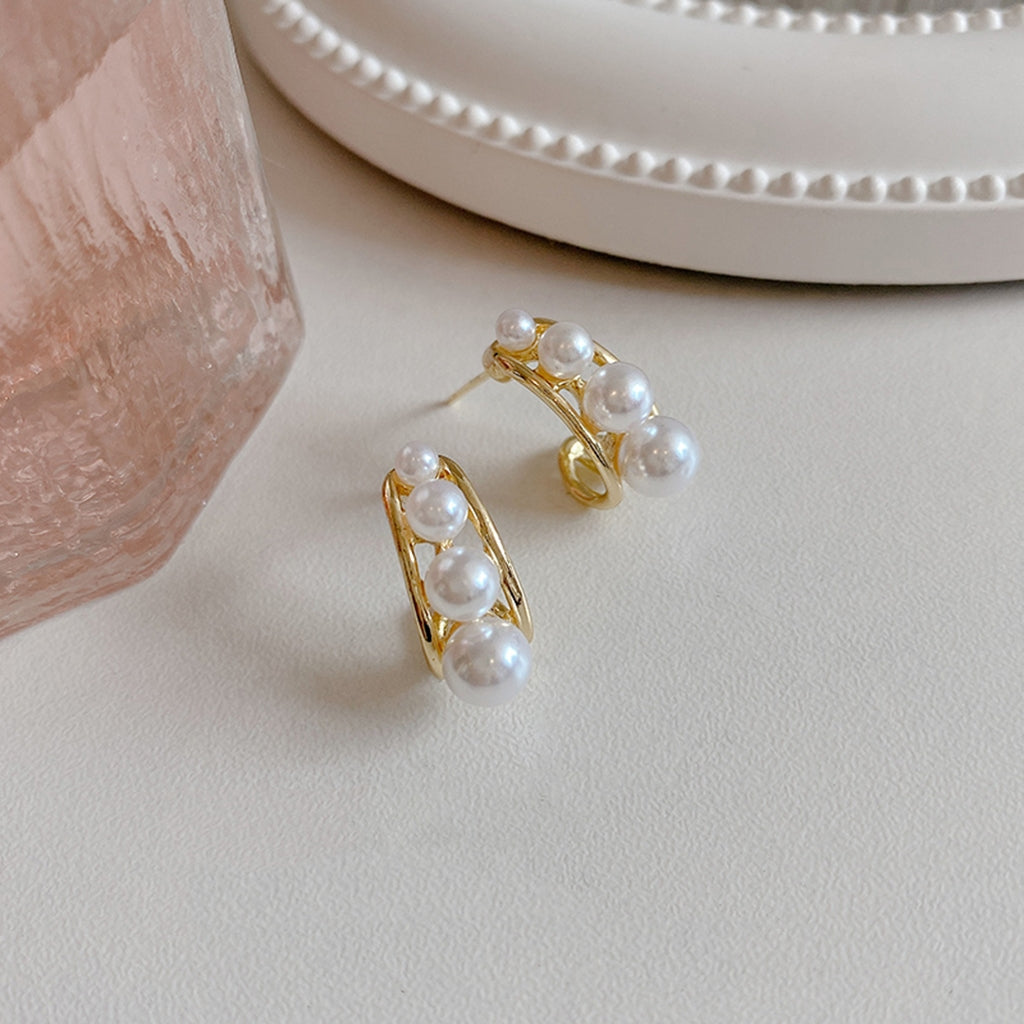 Classic Pearl Hoop Earrings